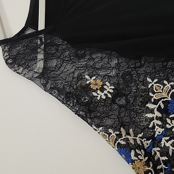 Anthro Akemi & Kin Calista Embroidered Bat Wing Lace Sleeve Top Fairycore Sz S - Picture 16 of 17